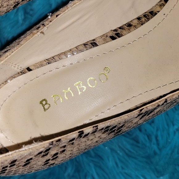 Bamboo Snakeskin Print Stiletto Heels Size 7.5 - Picture 4 of 8